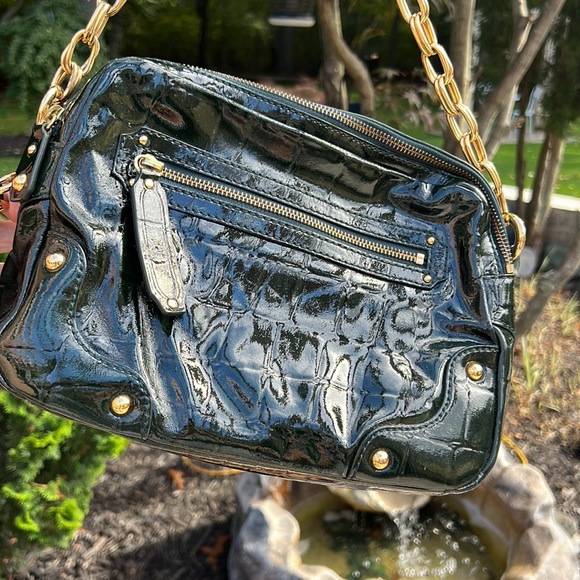 Hunter, green, patten, leather bag - Picture 5 of 9